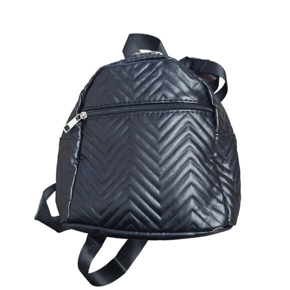 Fashion padded backpack for women, Black. Medium size. - Picture 2 of 8